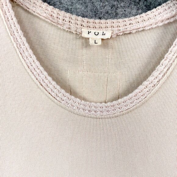 POL Dress Womens Large Beige Sleeveless Maxi High Low Ruffle Hem Boho Layered - Picture 8 of 13